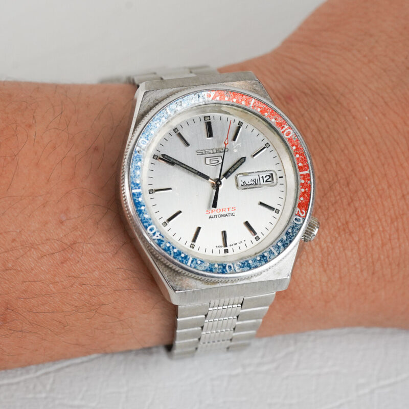 Vintage Seiko 5 Sports Diver Pepsi Bezel 8309-836A Automatic Watch C.1982 #65463 - Image 2