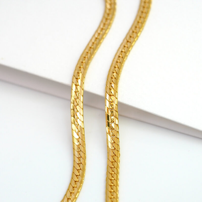 22ct Yellow Gold Cuban Link Chain Necklace 41cm #65332 - Image 2