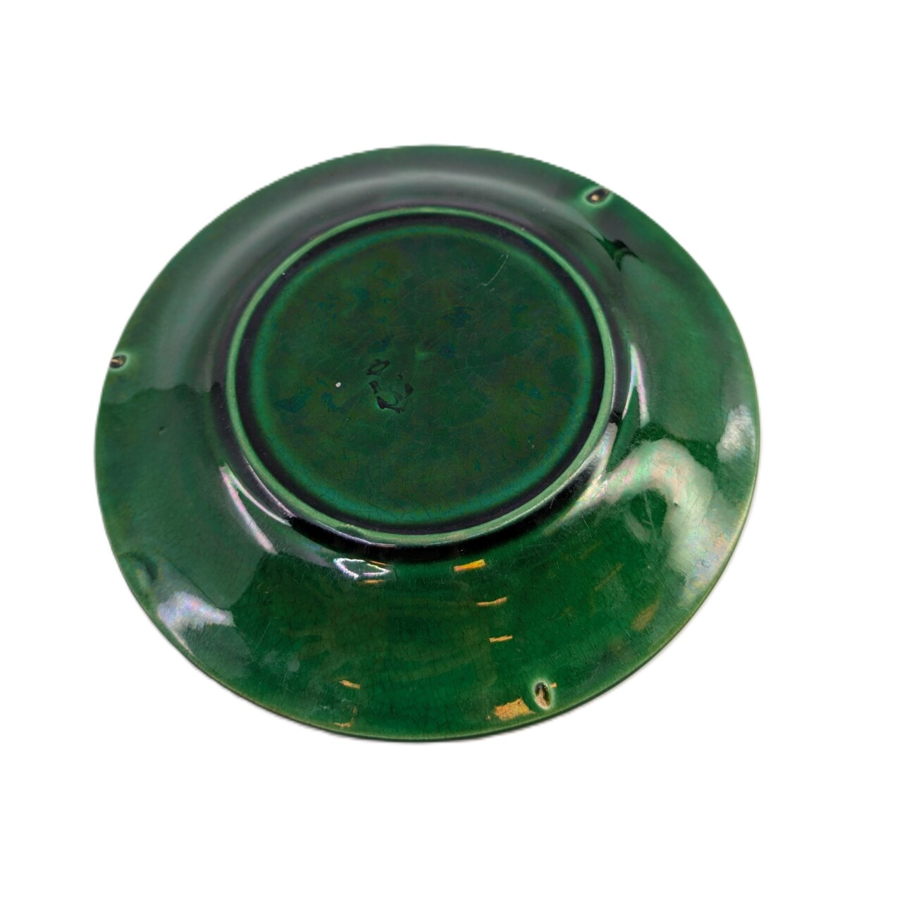 Antique Clairefontaine France Majolica Greenware Plate Regal & Sanejouand 1860-1885 #65526 Antique Clairefontaine France Majolica Greenware Plate Regal & Sanejouand 1860-1885 #65526 - Image 3