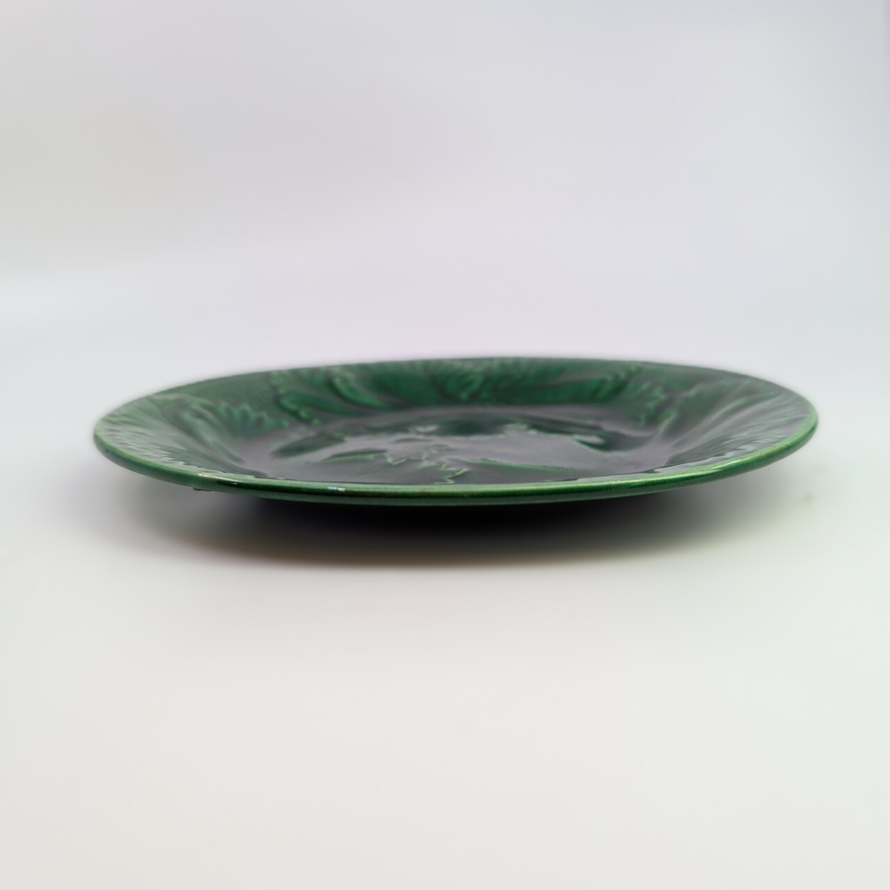 Antique Clairefontaine France Majolica Greenware Plate Regal & Sanejouand 1860-1885 #65526 Antique Clairefontaine France Majolica Greenware Plate Regal & Sanejouand 1860-1885 #65526 - Image 4