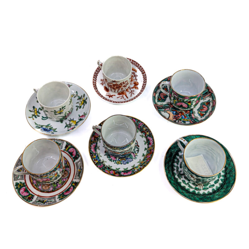 Vintage Hand Painted Chinese Porcelain Coffee Set – 12-Piece Collection #64603