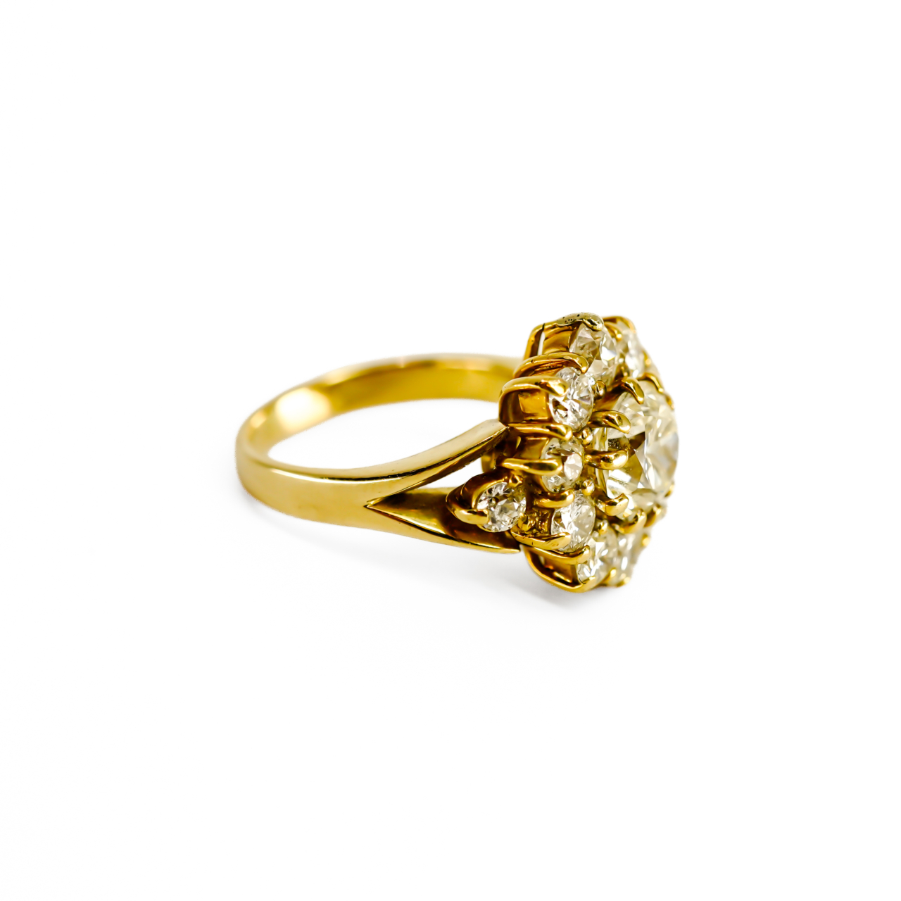 18ct Yellow Gold 4.35ct TDW Diamond Cluster Ring Val $64,210 Size L1/2 #44890 18ct Yellow Gold 4.35ct TDW Diamond Cluster Ring Val $64,210 Size L1/2 #44890 - Image 7