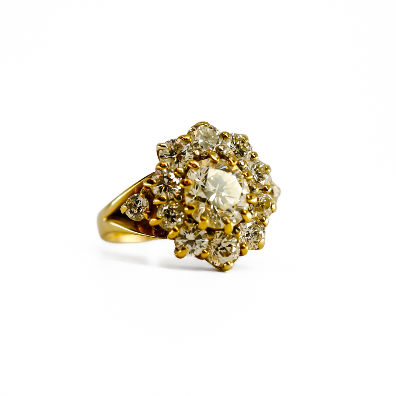 18ct Yellow Gold 4.35ct TDW Diamond Cluster Ring Val $64,210 Size L1/2 #44890 18ct Yellow Gold 4.35ct TDW Diamond Cluster Ring Val $64,210 Size L1/2 #44890 - Image 8