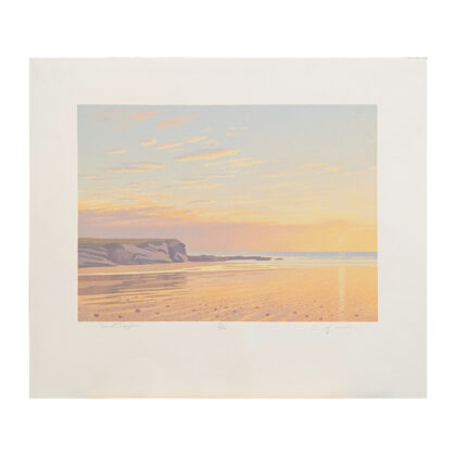 Sunset at Treyarnon Beach England Print by C. Harris | LE & Hand Signed #64758