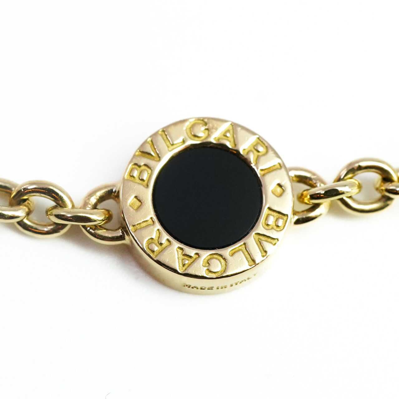 Vintage 18ct Bvlgari Yellow Gold Lapis Onyx Coral Disc Necklace