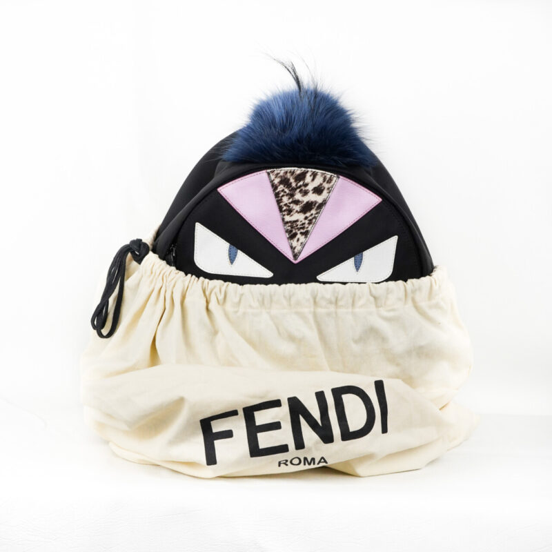 Fendi Monster Backpack Calf Fox Goat 8BZ035-48Z + Dust Bag, Receipt & COA #65445 - Image 2