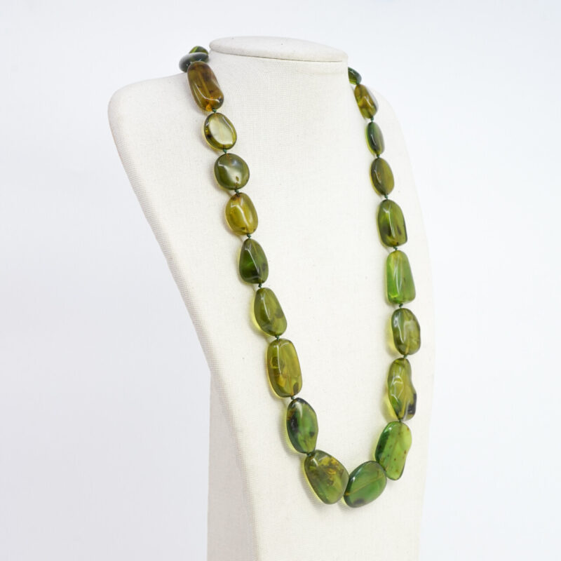 Green Amber Bead Necklace –  53cm #65686 - Image 5