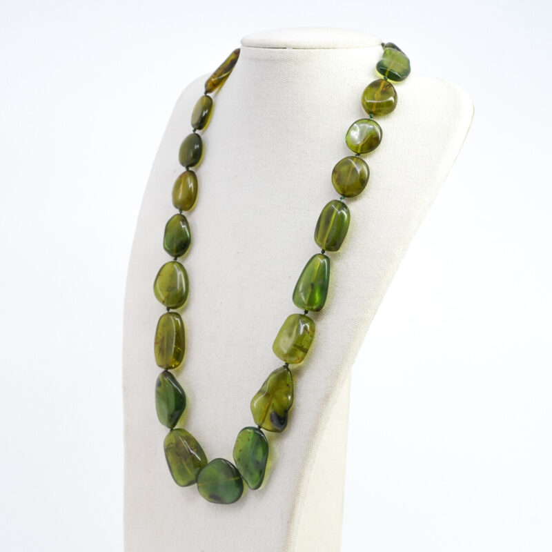 Green Amber Bead Necklace –  53cm #65686 - Image 6