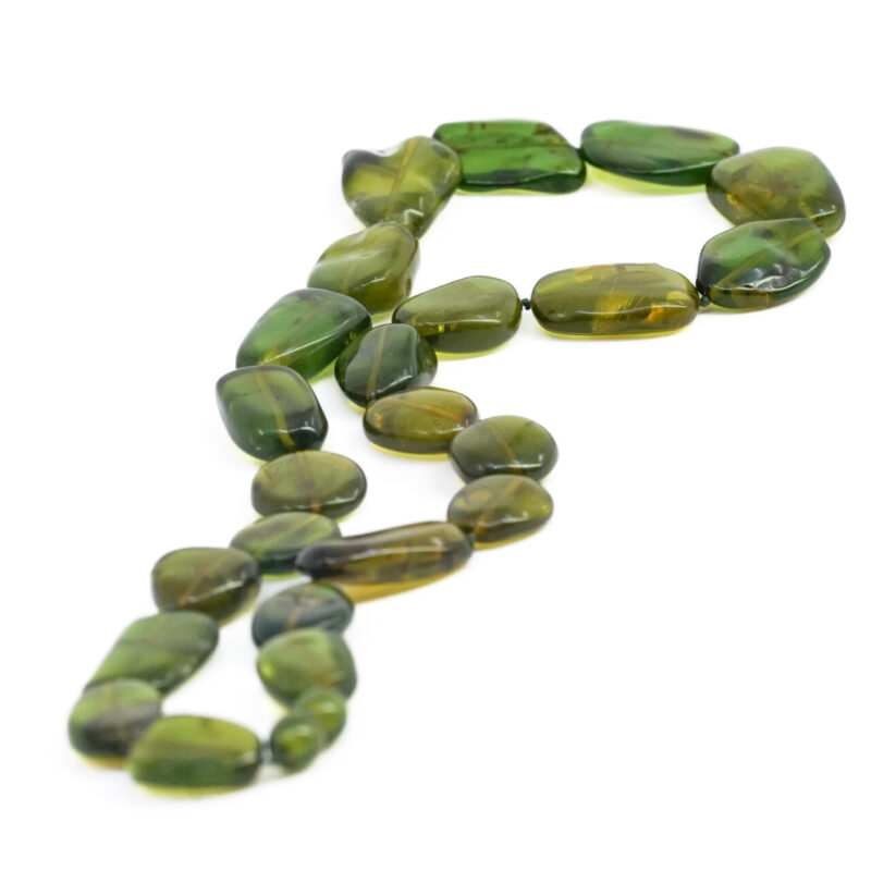 Green Amber Bead Necklace –  53cm #65686 - Image 2