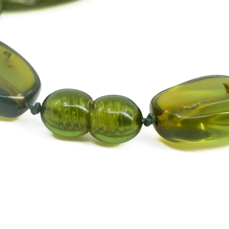 Green Amber Bead Necklace –  53cm #65686 - Image 3