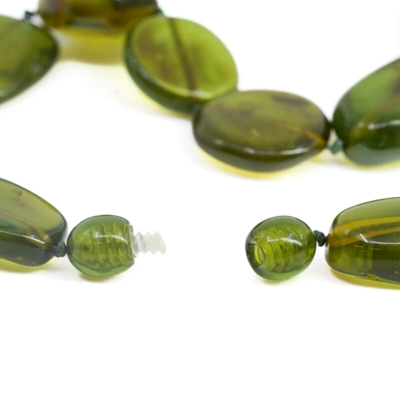 Green Amber Bead Necklace –  53cm #65686 - Image 4