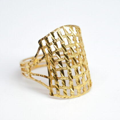 21ct Yellow Gold Mesh Ring Size N 1/2 #65782