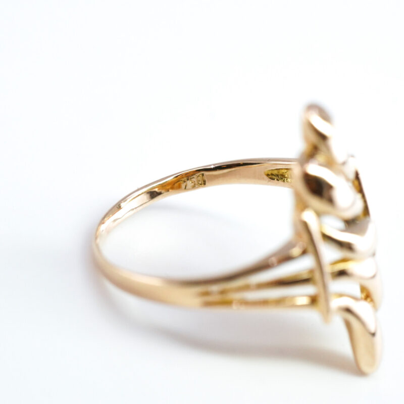 18ct Yellow Gold Abstract Statement Ring Size N #65776 - Image 7