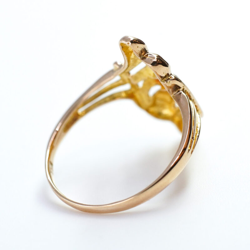 18ct Yellow Gold Abstract Statement Ring Size N #65776 - Image 6