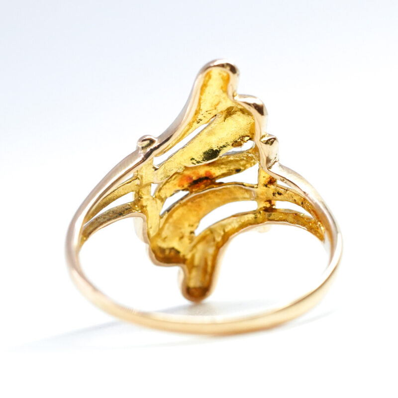 18ct Yellow Gold Abstract Statement Ring Size N #65776 - Image 5