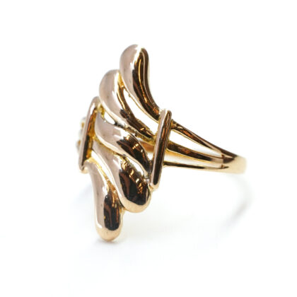 18ct Yellow Gold Abstract Statement Ring Size N #65776