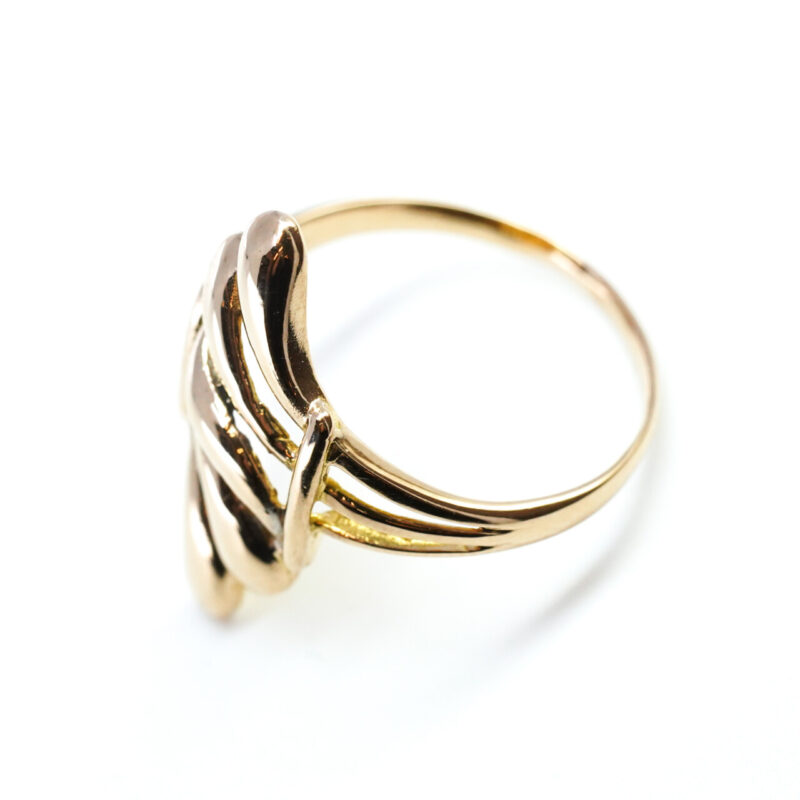 18ct Yellow Gold Abstract Statement Ring Size N #65776 - Image 4