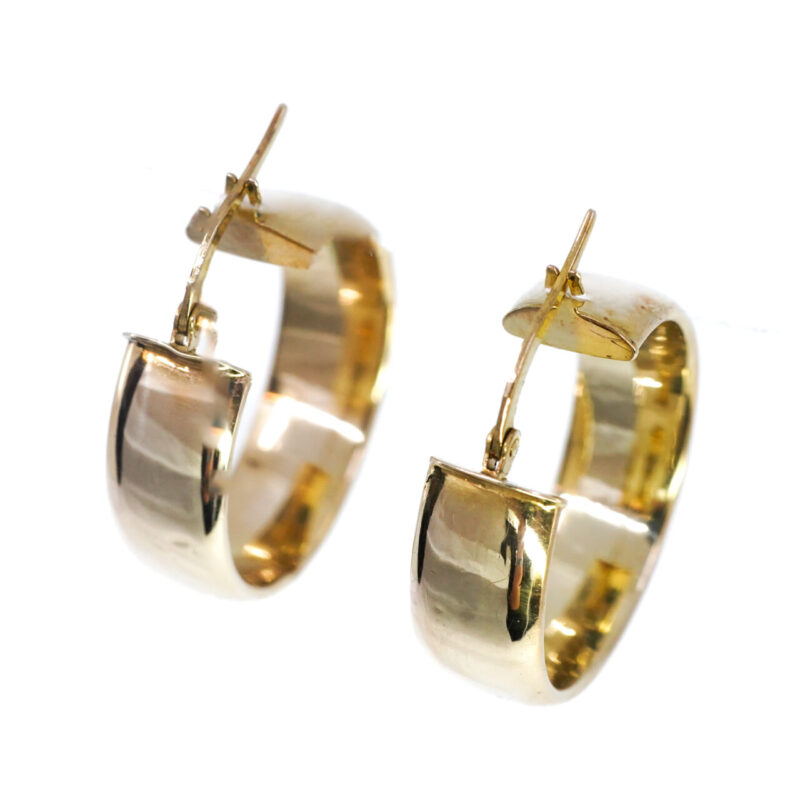 9ct Yellow Gold Wide Hoop Earrings #65583 - Image 12