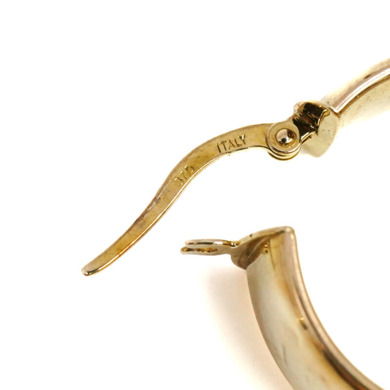 9ct Yellow Gold Wide Hoop Earrings #65583 - Image 9