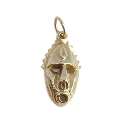 18ct Yellow Gold Tribal Mask Charm Pendant #G65320