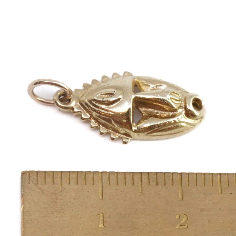 18ct Yellow Gold Tribal Mask Charm Pendant #G65320 - Image 6