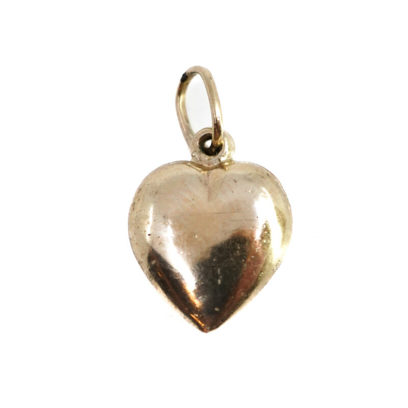 9ct Yellow Gold Hollow Puff Heart Charm Pendant #A65320 - Image 2