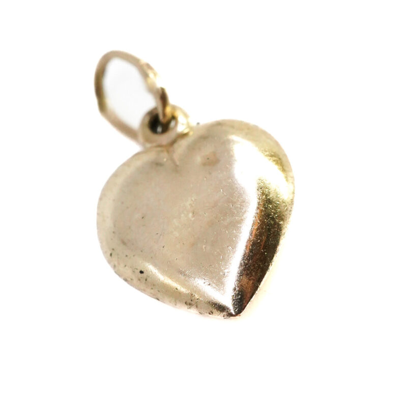 9ct Yellow Gold Hollow Puff Heart Charm Pendant #A65320