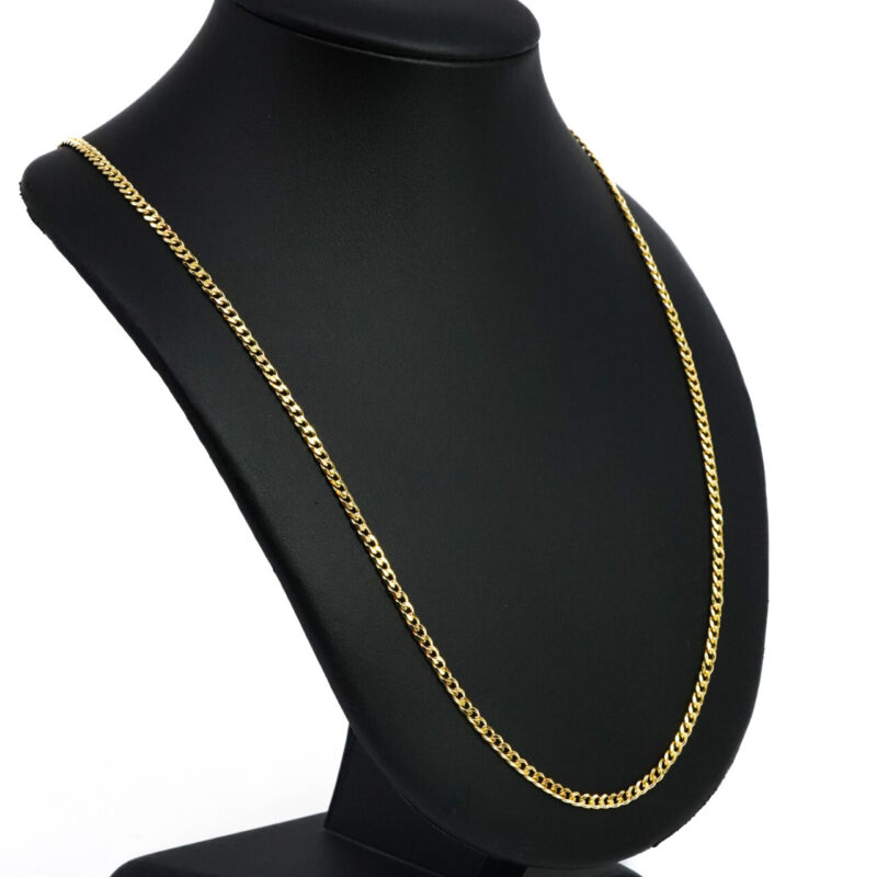 Diamond-Cut Curb Link Chain – Yellow Gold Vermeil 60cm #65791 - Image 7