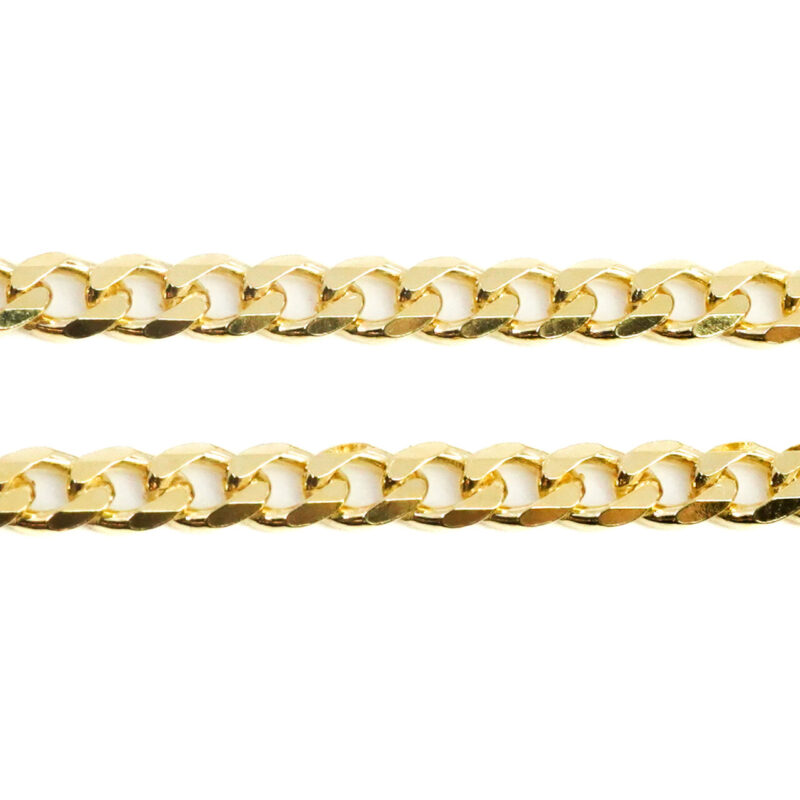 Diamond-Cut Curb Link Chain – Yellow Gold Vermeil 60cm #65791 - Image 6