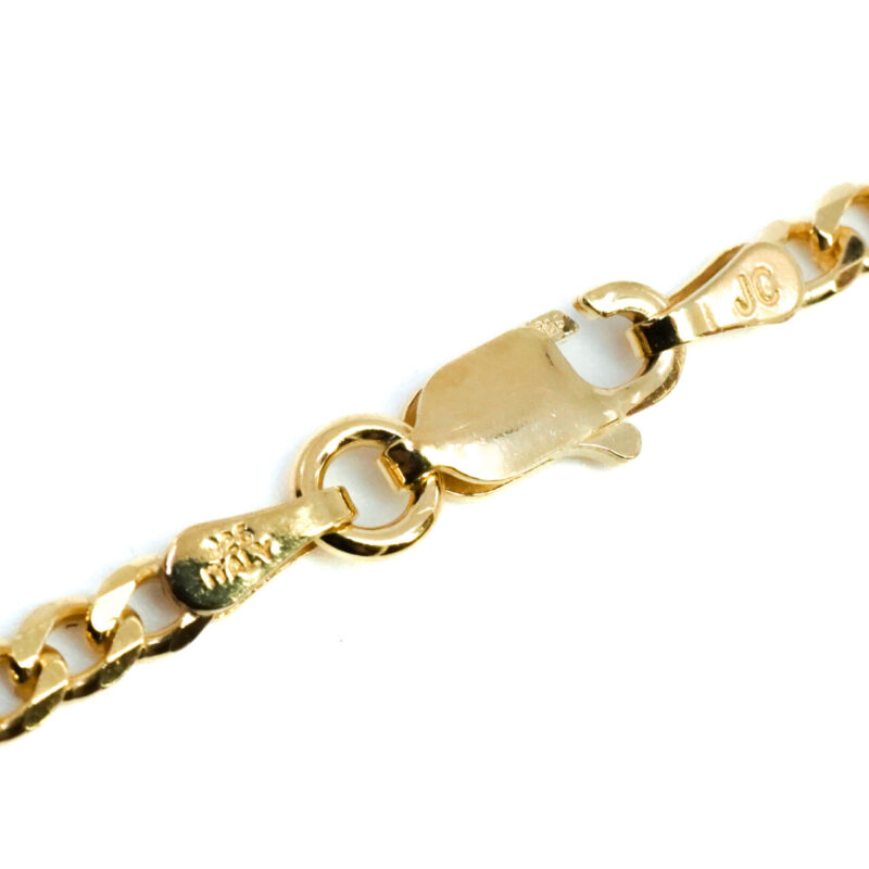 Diamond-Cut Curb Link Chain – Yellow Gold Vermeil 60cm #65791 - Image 5