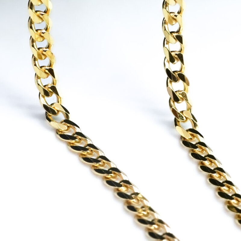 Gold Vermeil chain with a diamond cut curb link design