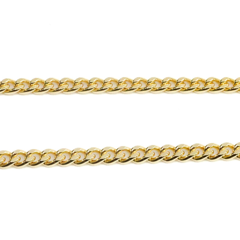 Diamond-Cut Curb Link Chain – Yellow Gold Vermeil 55cm #65787 - Image 4