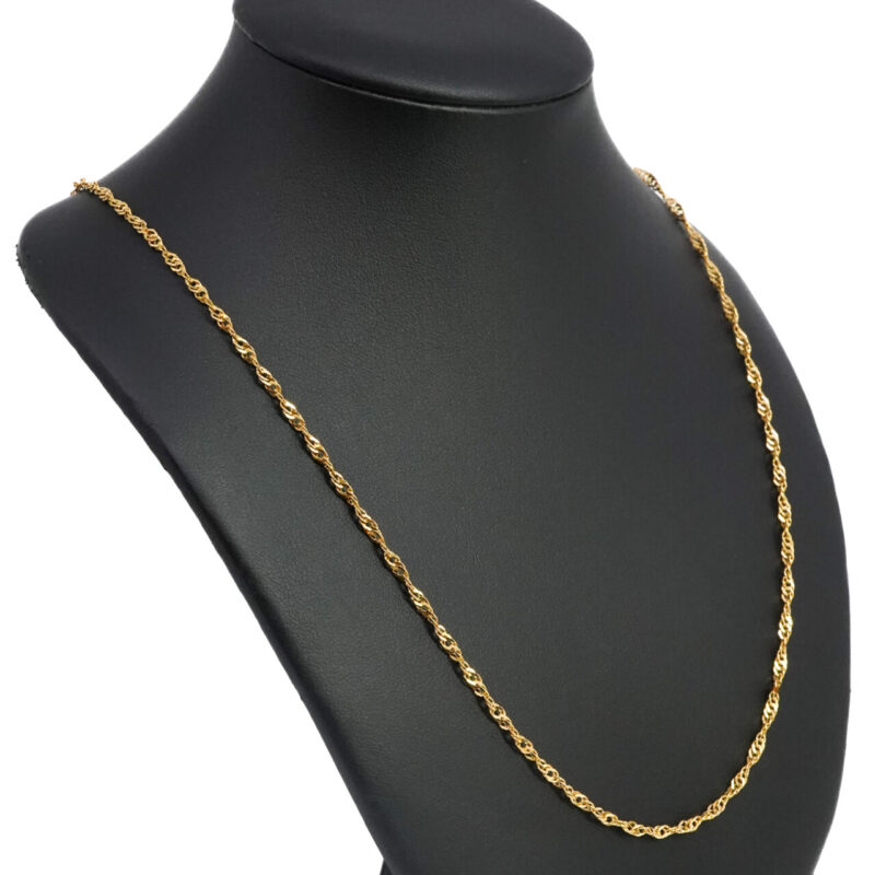 22ct Yellow Gold Singapore Link Chain Necklace 53cm #65783 - Image 7