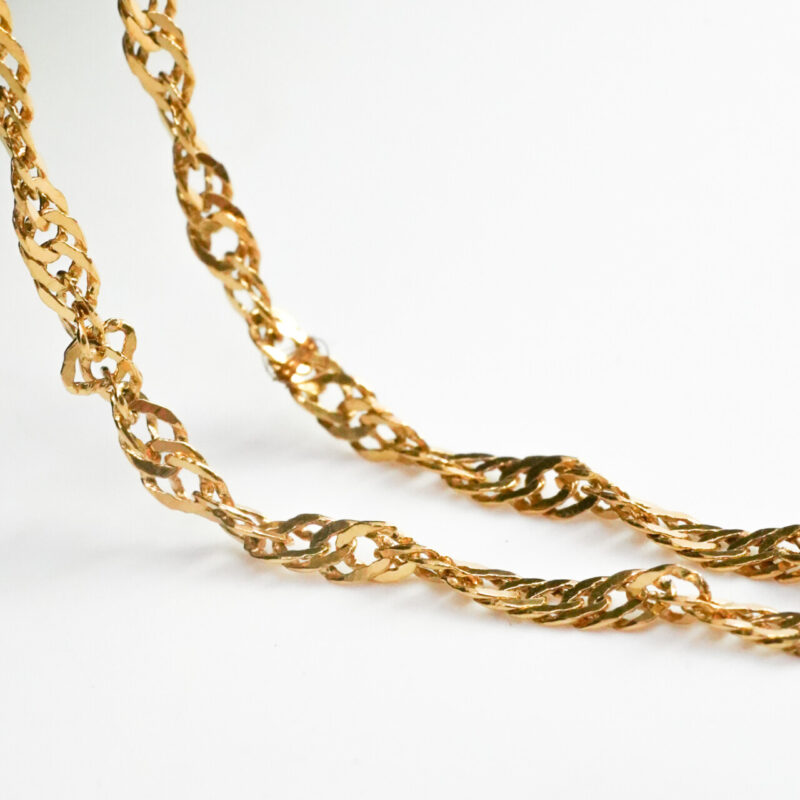 22ct Yellow Gold Singapore Link Chain Necklace 53cm #65783 - Image 4