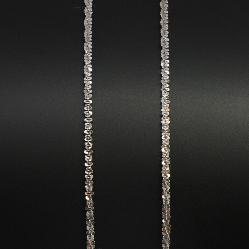 14ct White Gold Singapore Link Chain Necklace 44cm #65378 - Image 3