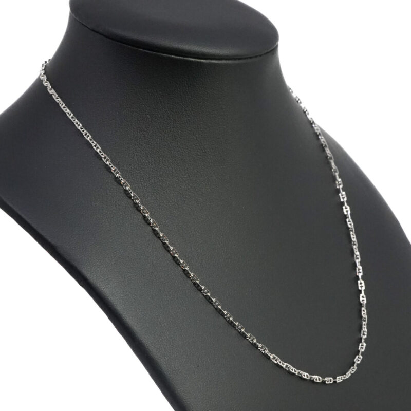 14ct White Gold Diamond Cut Anchor Link Chain Necklace 40cm #65377 - Image 6