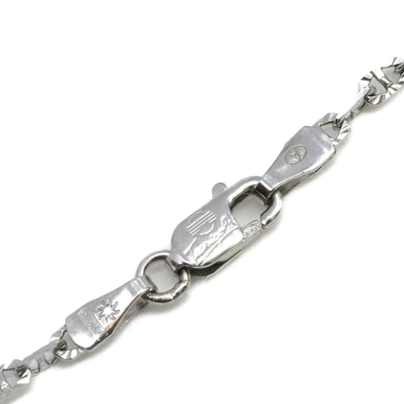 14ct White Gold Diamond Cut Anchor Link Chain Necklace 40cm #65377 - Image 5