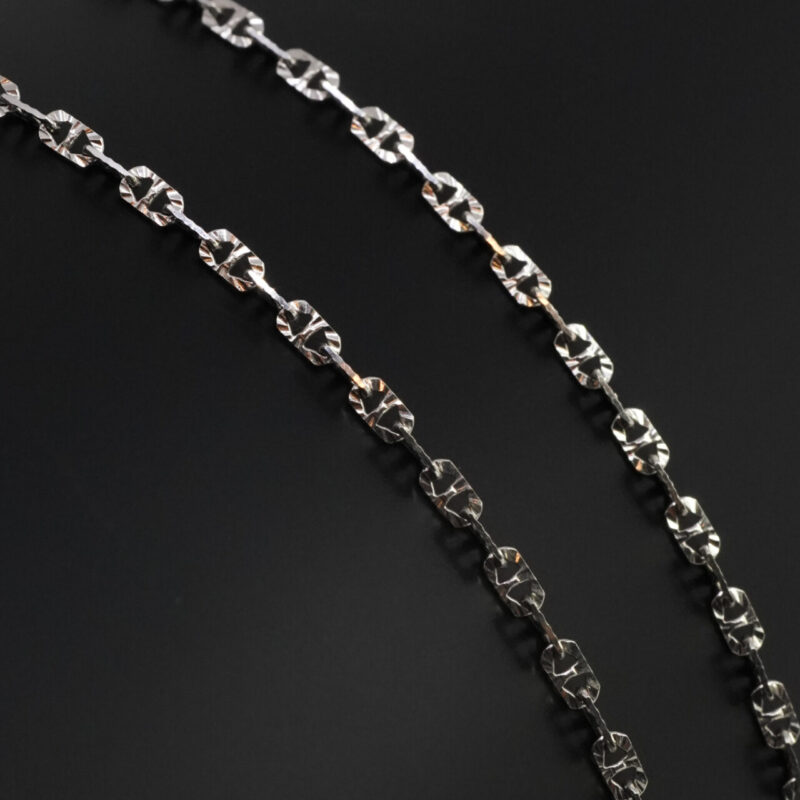 14ct White Gold Diamond Cut Anchor Link Chain Necklace 40cm #65377 - Image 4