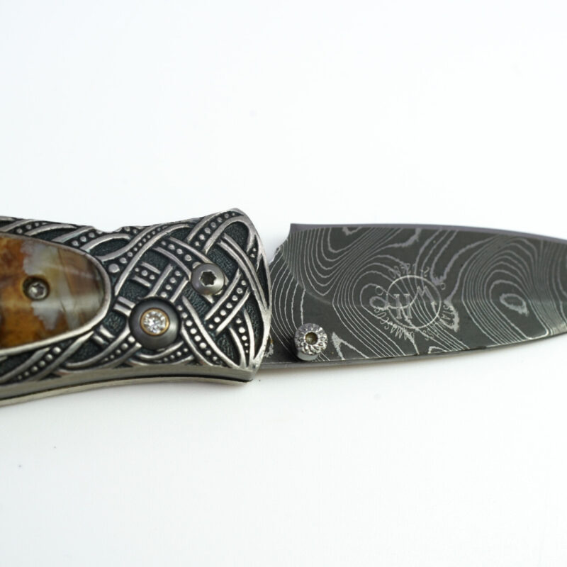 William Henry Galway Damascus Knife & Silver Chain with Receipt, Box & Cert #65264 - Image 13