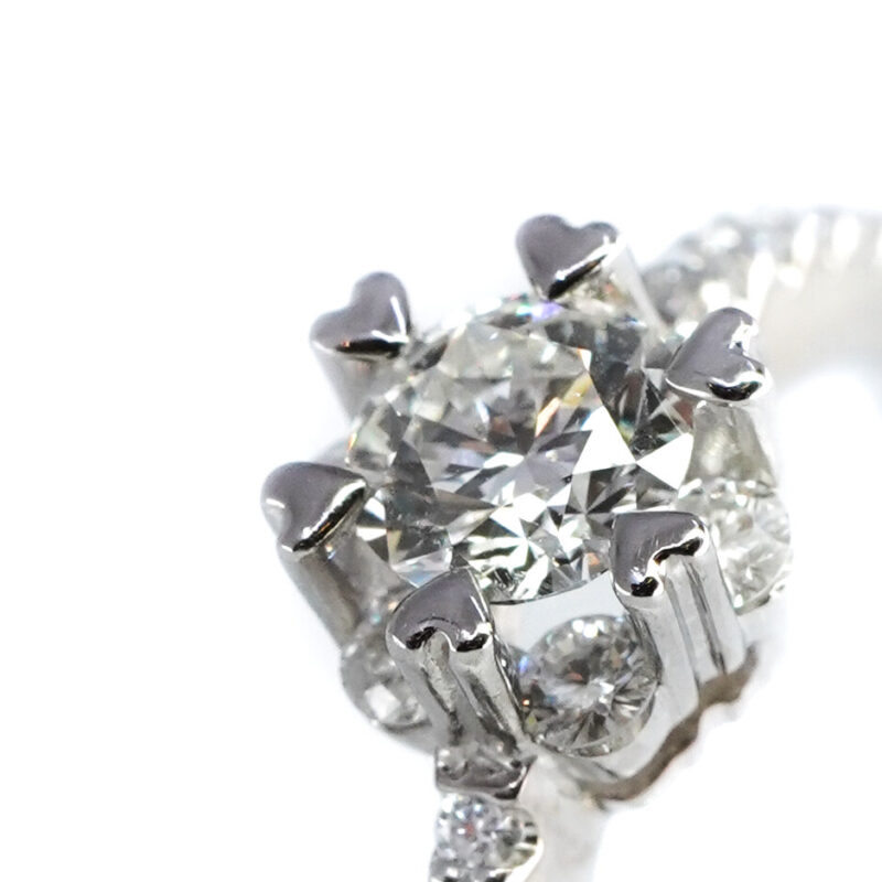 0.61ct TDW Diamond Heart Engagement Ring 14ct White Gold Val $4450 Size I #65376 - Image 2