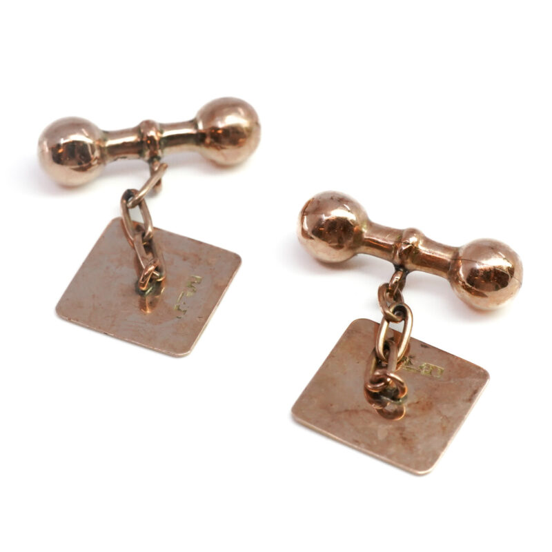 Vintage 9ct Rose Gold Square Shaped Cufflinks #65517 - Image 6