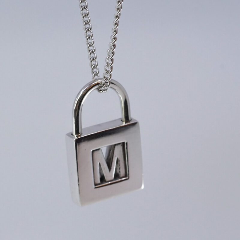 Tiffany & Co Sterling Silver Letter M Initial Pendant #65446 - Image 8