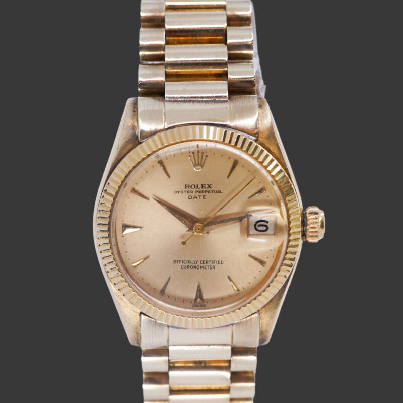 18ct Gold Vintage Rolex Oyster Perpetual Date 6627 Watch – Circa 1959 *Serviced* #65496