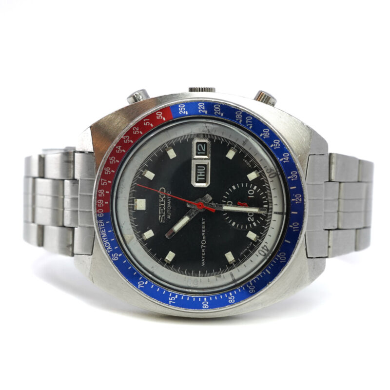 Vintage Seiko 6139-6005 Dial-6009T Pepsi Chronograph Watch (c.1971) #65457 - Image 6