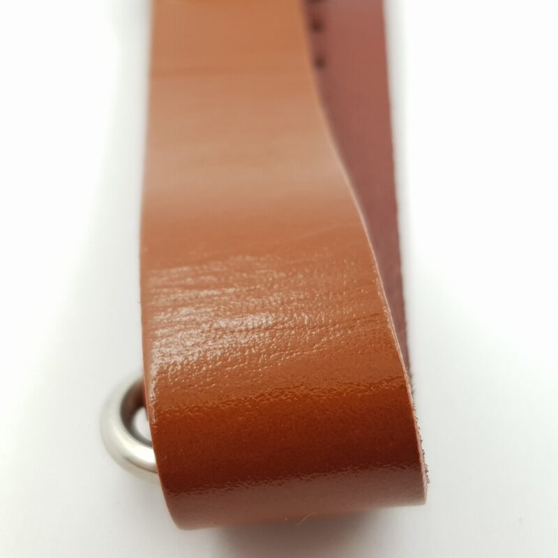 24mm Leather Military-Style Watch Strap – Brown with Silver Buckle #54651