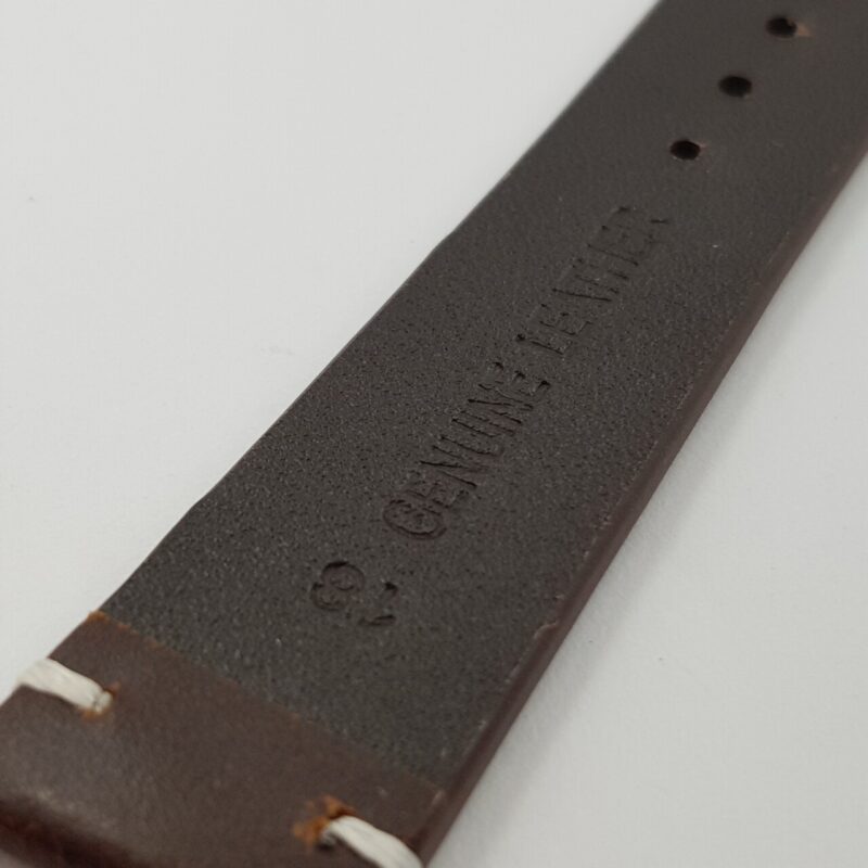 22mm Dark-Brown Watch Strap / Band with Silver Buckle #65635