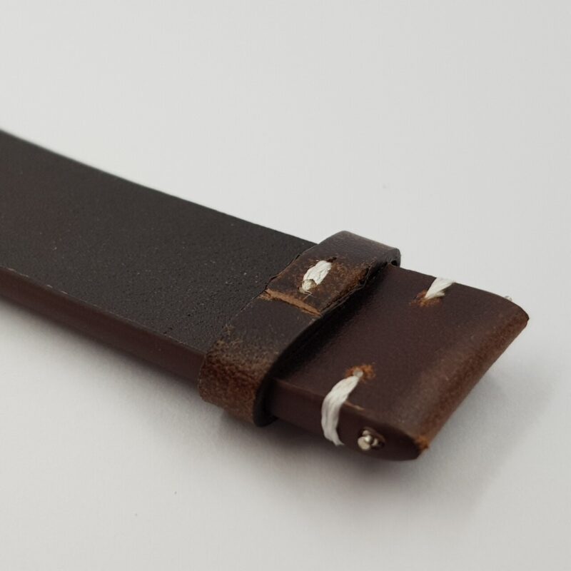 22mm Dark-Brown Watch Strap / Band with Silver Buckle #65635