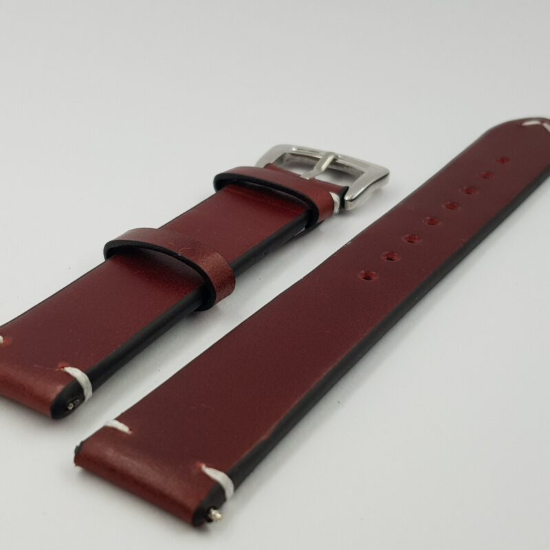 22mm Redish-Brown Watch Strap / Band with Silver Buckle #65633