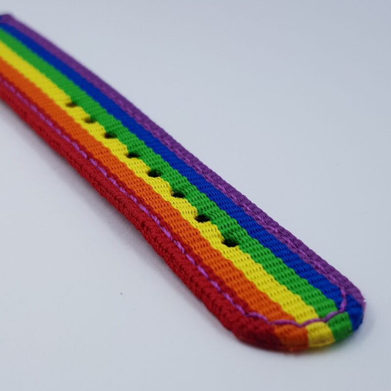 22mm Rainbow Nylon Watch Strap / Band with Black Buckle #65637 - Image 4