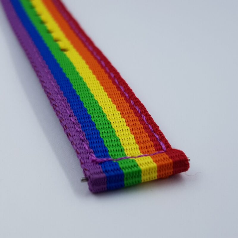 22mm Rainbow Nylon Watch Strap / Band with Black Buckle #65637 - Image 5